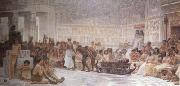 Alma-Tadema, Sir Lawrence Edwin Long,An Egyptian Feast (mk23) Sweden oil painting artist